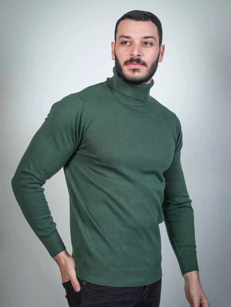 Pull Col Montant Homme Uni
